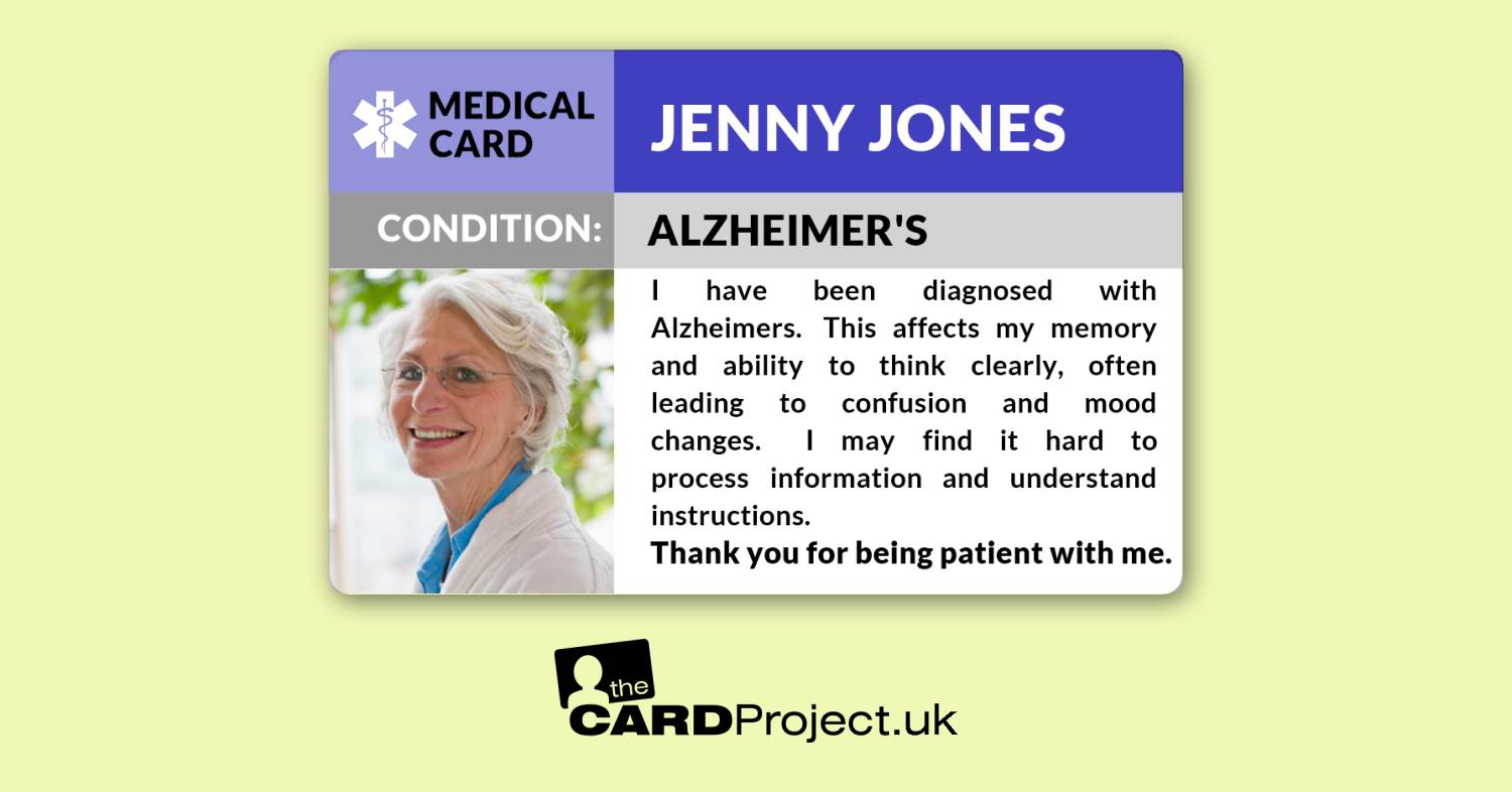 Alzheimer's Awareness Photo Medical ID Alert Card  (FRONT)